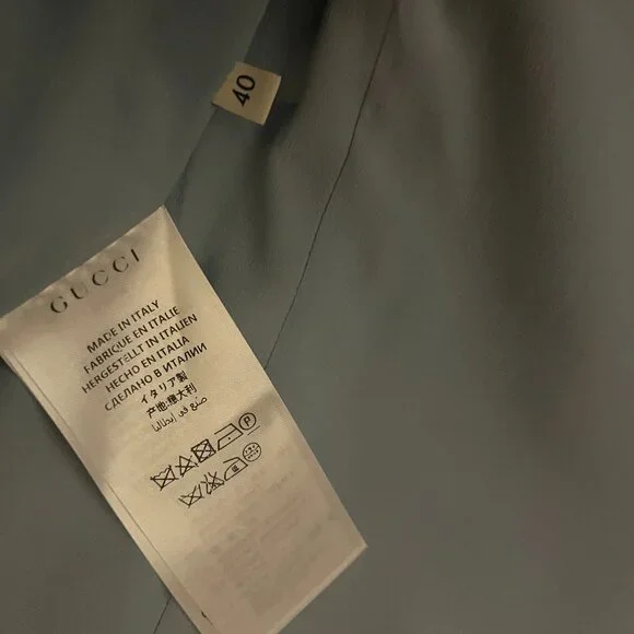 Gucci Navy Blue Dotted Contrast Trim Detail Blazer - Picture 5 of 5